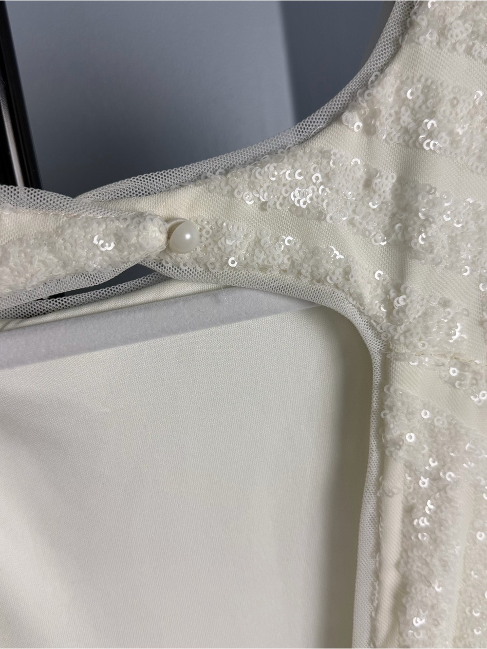 Vera Wang Ivory elegant Sequin Beaded Maxi Gown NWT - Picture 6 of 10